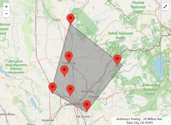 Anthony's Towing & transportation, emergency towing Yuba City, towing truck near me